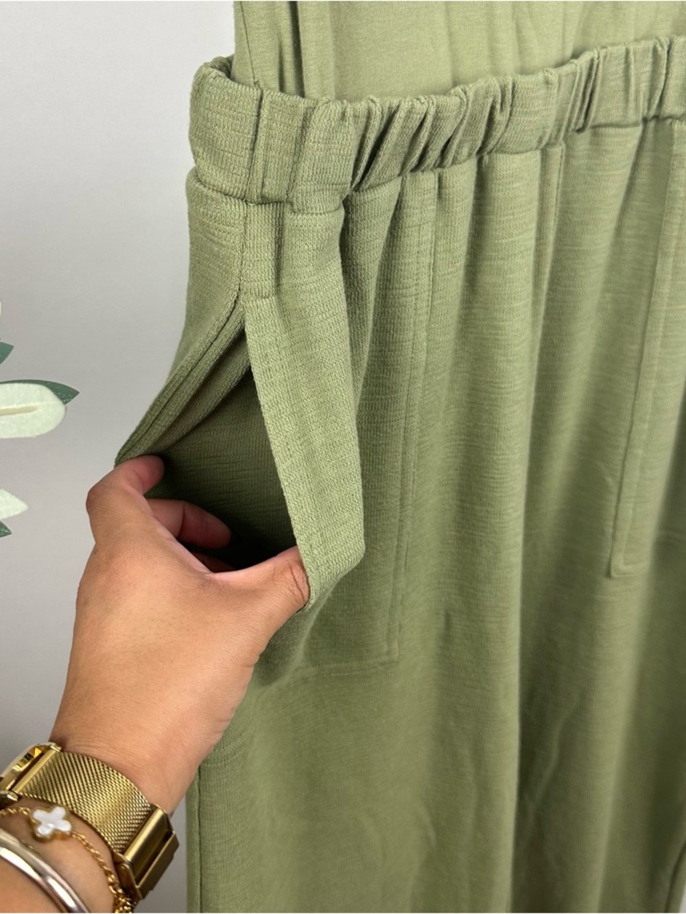 Free People Beach Olive Green Jumpsuit Boho Relaxed Kyle One Piece Summer Romper - Picture 9 of 13